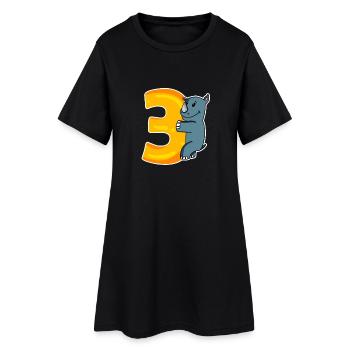 3 ans - 3ème anniversaire avec motif animal - Robe T-shirt Femme - noir - Devant