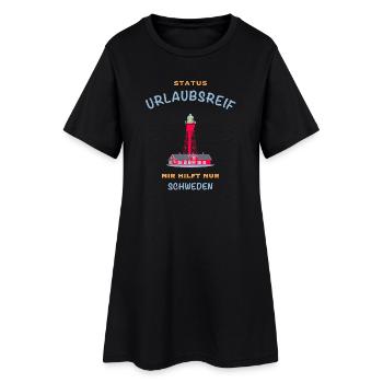 Schweden, Leuchtturm Pater Noster, Urlaubsreif - Frauen T-Shirt-Kleid - Schwarz - Vorne