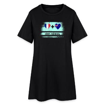 Drapeau France et Australie 100% génial - Robe T-shirt Femme - noir - Devant
