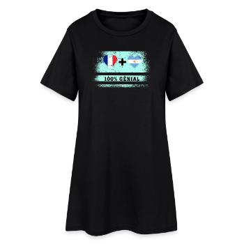 Drapeau de la France et de l'Argentine 100% génial - Robe T-shirt Femme - noir - Devant