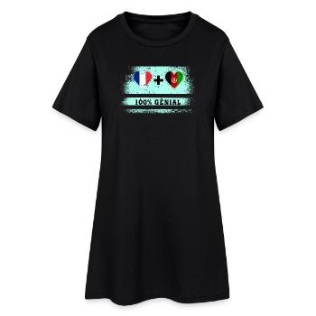 Drapeau France et Afghanistan 100% génial - Robe T-shirt Femme - noir - Devant