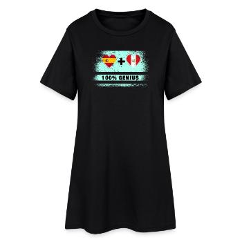 Spain and Peru flag 100% genius - Women’s T-Shirt Dress - black - Front