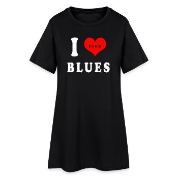J'adore le blues - Robe T-shirt Femme - noir - Devant
