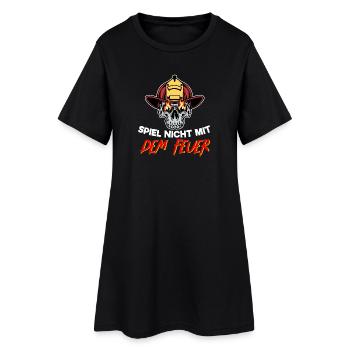 Feuerwehrhelm Feuerwehr Statement Feuer Retter - Frauen T-Shirt-Kleid - Schwarz - Vorne