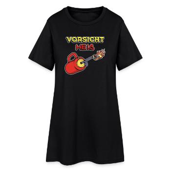 Feuerwehr Feuer Statement Brennen Brandschutz - Frauen T-Shirt-Kleid - Schwarz - Vorne