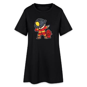 Feuerwehrhelm Feuerwehrmann Brandschutz Feuerwehr - Frauen T-Shirt-Kleid - Schwarz - Vorne