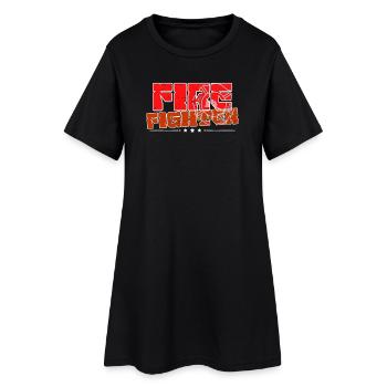Slogan des pompiers professionnels Protection incendie - Robe T-shirt Femme - noir - Devant