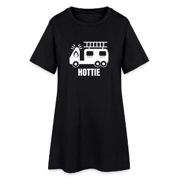 Feuerwehrauto Brandschutz Feuerwehr Retter Spruch - Frauen T-Shirt-Kleid - Schwarz - Vorne