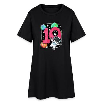 Cadeau de garçon d’anniversaire de 10 ans - Robe T-shirt Femme - noir - Devant