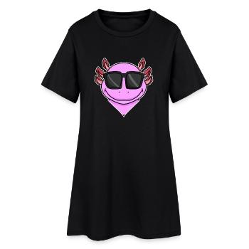 Axolotl avec lunettes de soleil - Robe T-shirt Femme - noir - Devant