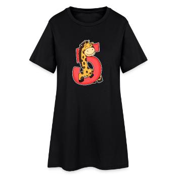 5 ans - 5ème anniversaire avec motif animal - Robe T-shirt Femme - noir - Devant