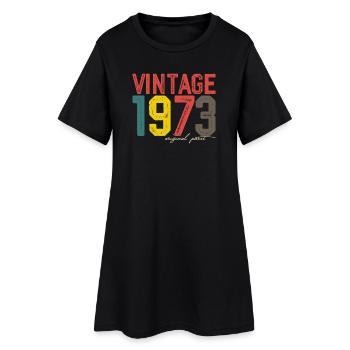 Jahrgang 1973 Originalteil - Frauen T-Shirt-Kleid - Schwarz - Vorne