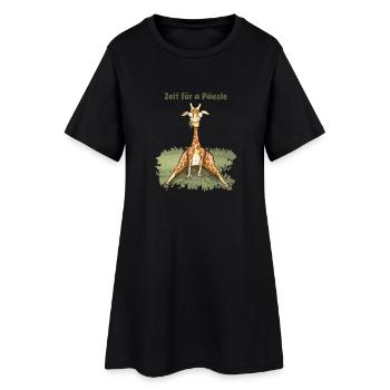Zeit für a Päusle - Schwäbische Comic Giraffe - Frauen T-Shirt-Kleid - Schwarz - Vorne