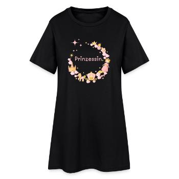 Prinzessin - Die hübsche Prinzessin mit Krone Pink - Frauen T-Shirt-Kleid - Schwarz - Vorne