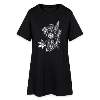 Daffodils Flowers Spring Rock Crystal - Women’s T-Shirt Dress - black - Front