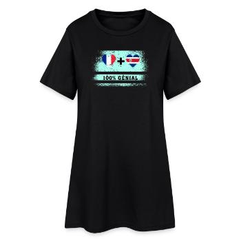 Drapeau France et Costa Rica 100% génial - Robe T-shirt Femme - noir - Devant