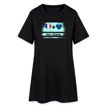 Drapeau France et Europe 100% génial - Robe T-shirt Femme - noir - Devant