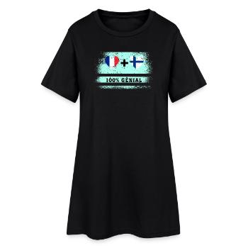 Drapeau France et Europe 100% génial - Robe T-shirt Femme - noir - Devant