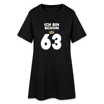 63. Geburtstag Geschenk - 63 Jahre mit Krone - Frauen T-Shirt-Kleid - Schwarz - Vorne