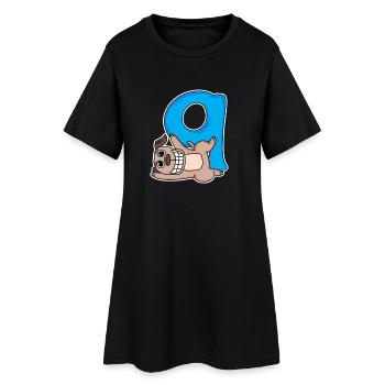 8 ans - 8ème anniversaire avec motif animal - chien - Robe T-shirt Femme - noir - Devant