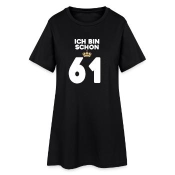 61. Geburtstag Geschenk - 61 Jahre mit Krone - Frauen T-Shirt-Kleid - Schwarz - Vorne