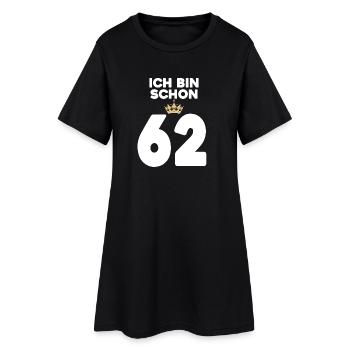 62. Geburtstag Geschenk - 62 Jahre mit Krone - Frauen T-Shirt-Kleid - Schwarz - Vorne