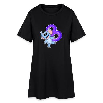 8 Jahre alt - 8. Geburtstag mit Tier Motiv - Frauen T-Shirt-Kleid - Schwarz - Vorne