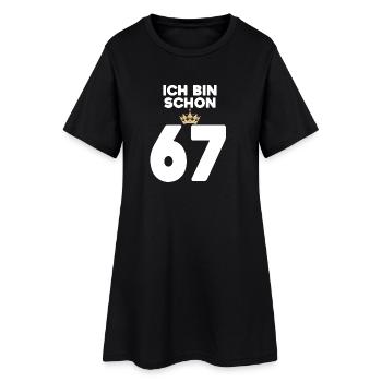 67. Geburtstag Geschenk - 67 Jahre mit Krone - Frauen T-Shirt-Kleid - Schwarz - Vorne