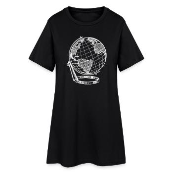 perfekter Globus Weiß Reise Erde - Frauen T-Shirt-Kleid - Schwarz - Vorne