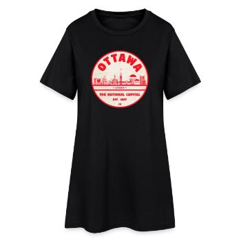 Emblème rétro de la capitale nationale d’Ottawa - Robe T-shirt Femme - noir - Devant