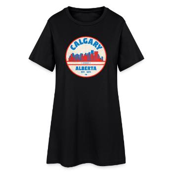 Calgary Skyline Vintage - Women’s T-Shirt Dress - black - Front
