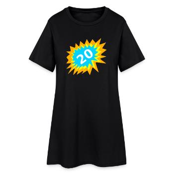 was schenken, 20 bunt - Frauen T-Shirt-Kleid - Schwarz - Vorne