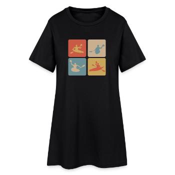 Polo de canoë Design - Robe T-shirt Femme - noir - Devant