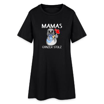 Baby Geburt Schwanger - Baby Body Spruch - Frauen T-Shirt-Kleid - Schwarz - Vorne