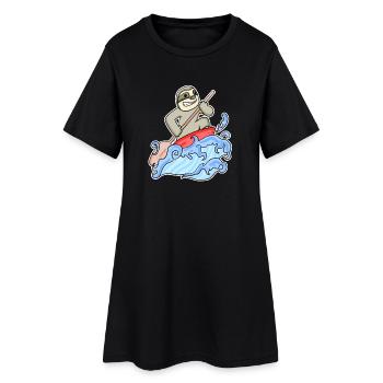 Stand Up Paddle Sloth - Robe T-shirt Femme - noir - Devant