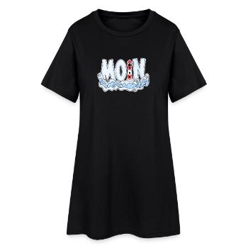 Plattdeutsch Moin Leuchtturm Küste See Meer - Frauen T-Shirt-Kleid - Schwarz - Vorne