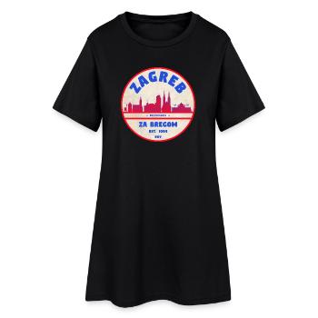 Logo du rond de Zagreb Skyline Rétro - Robe T-shirt Femme - noir - Devant