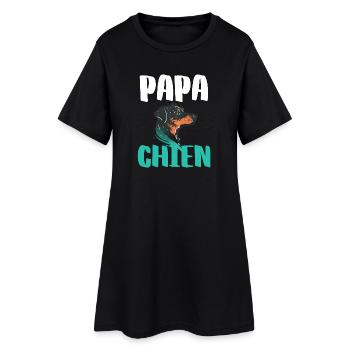 Papa Chien - Illustration Canine Colorée Moderne - Robe T-shirt Femme - noir - Devant