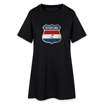 Design du drapeau des Pays-Bas - Robe T-shirt Femme - noir - Devant