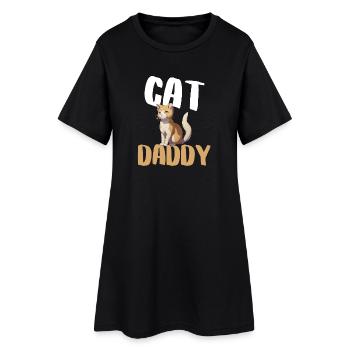 Chat Daddy Illustration Audacieuse - Robe T-shirt Femme - noir - Devant
