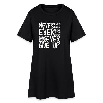 Jamais Abandonner — Typographie Pinceau - Robe T-shirt Femme - noir - Devant