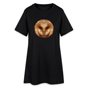 coole tierprints, Schleiereule gesicht - Frauen T-Shirt-Kleid - Schwarz - Vorne