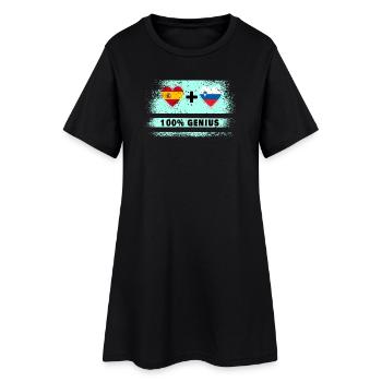 L’Espagne et la Slovénie 100% drapeau génie - Robe T-shirt Femme - noir - Devant
