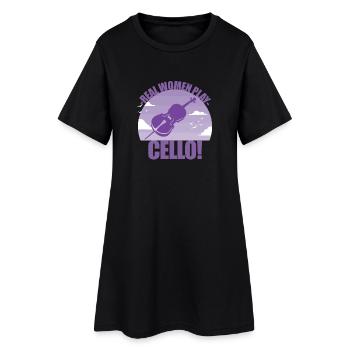 Violoncelle Instrument Musicien Celloniste Cadeau - Robe T-shirt Femme - noir - Devant