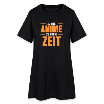 Anime Popkultur Statement Asiatisch Asien Cosplay - Frauen T-Shirt-Kleid - Schwarz - Vorne