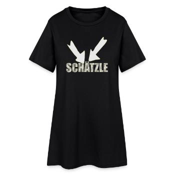 schätzle - Frauen T-Shirt-Kleid - Schwarz - Vorne