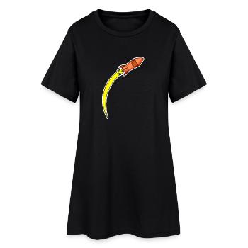 Fusée Orange - Robe T-shirt Femme - noir - Devant