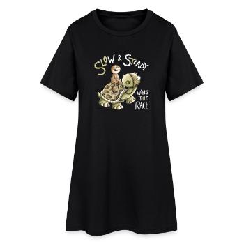 Slow And Steady Wins The Race Turtle Sloth - Women’s T-Shirt Dress - black - Front