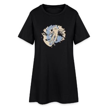 Football players in action while playing football - Women’s T-Shirt Dress - black - Front