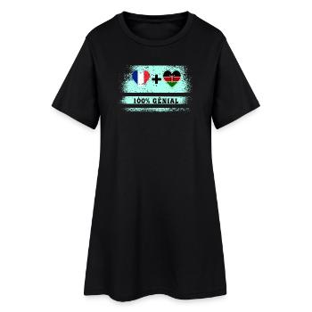 Drapeau France et Kenya 100% génial - Robe T-shirt Femme - noir - Devant